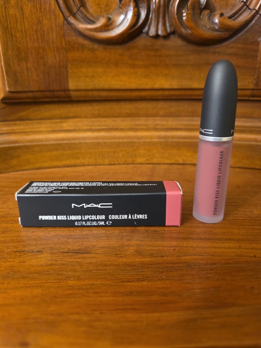 MAC Powder Kiss Liquid Lipcolour, Pink Roses 973, .17oz--NIB